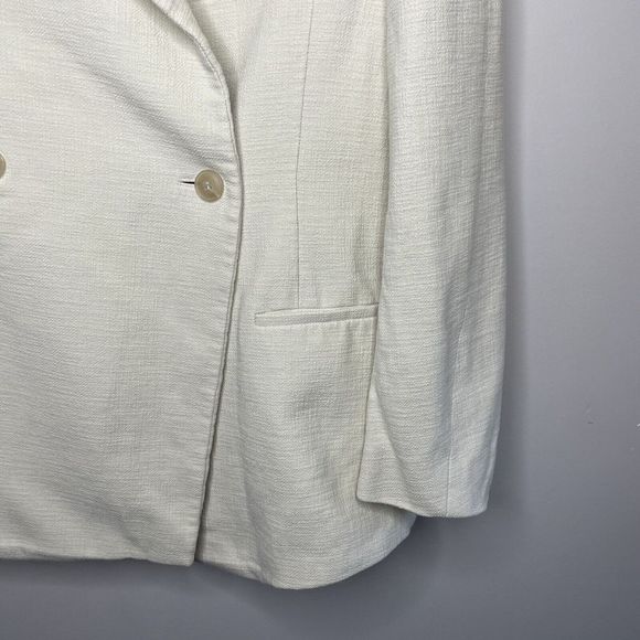 TOTEME Blazer Womens Small S Cream Loreo Oversized Boyfriend Jacket Textured - Picture 4 of 9